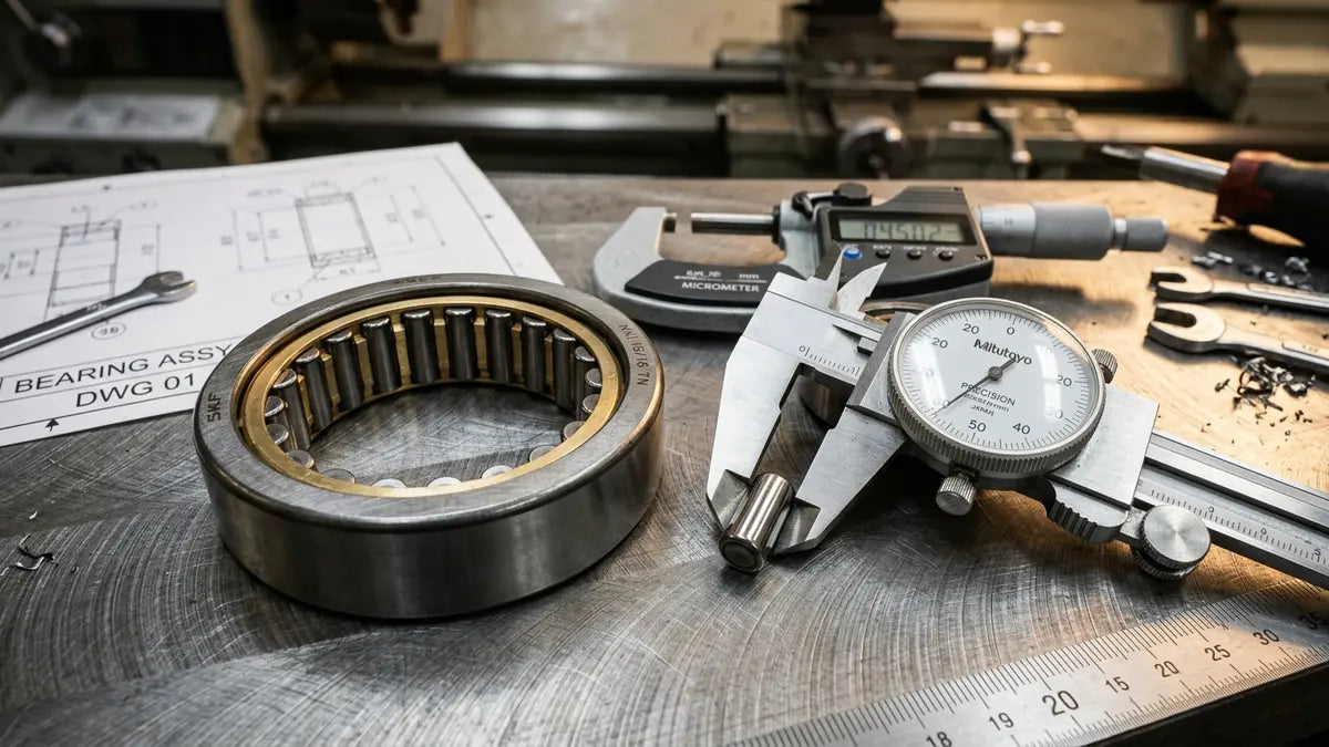 Douille à aiguilles composants précision acier outils mesure éclairage industriel